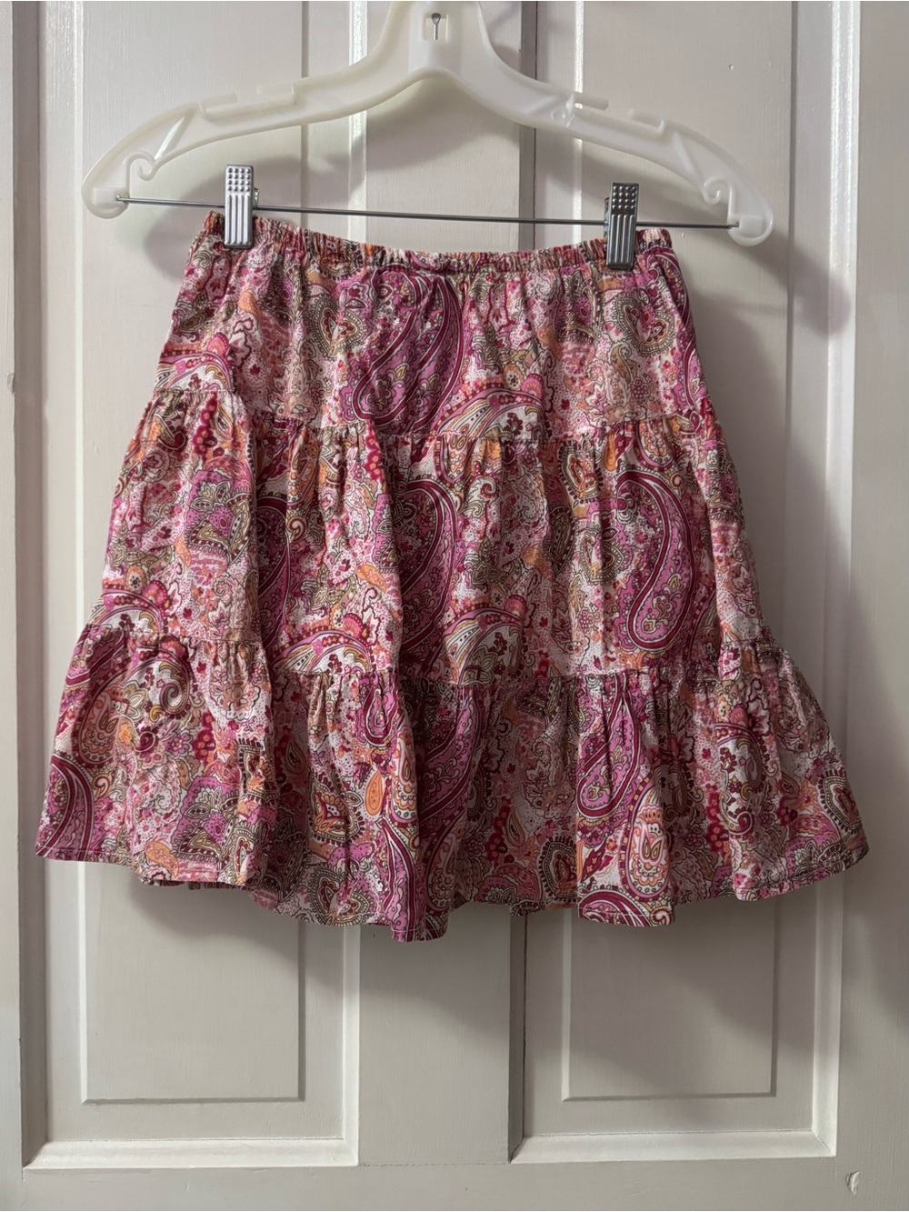 Simply Southern Pink Paisley Tiered Mini Skirt